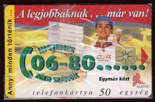 1997 Zöld szám 50 egységes használatalan telefonkártya