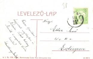 Titel, Fő utca, templom, Nádik, Kuzminacz Mária, Janba Miklós üzlete. W. L. Bp. 2308. Kiadó Nonnenma...