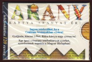 1997 Arany telefonkártya 120 egységes használatalan telefonkártya