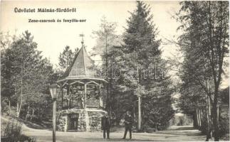 Málnásfürdő, Malnas-Bai; Zene-csarnok, Fenyőfa-sor. Adler fényirda 1910  / music pavilion, pine alley