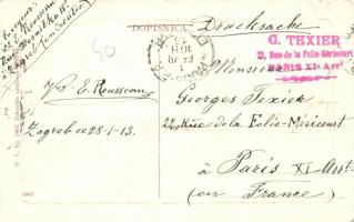 Zágráb, Agram, Zagreb; Drzavni kolodvor / Vasútállomás, villamos. W. L. Bp. 7462. / railway station,...