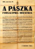 1916 Hirdetmény a pászka árusítás szabályairól JUDAIKA 65x90cm