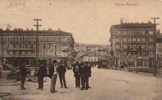 Fiume, Piazza Adamich / Adamich tér, Grand Hotel Europe szálloda és kávéház. W. L. 1209. / square, hotel, café (EK)