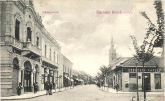 1908 Komárom, Komárnó; Nádor utca, Székelyi Károly és Spitzer Sándor üzlete. Kiadja Freisinger Mór / street view with shops