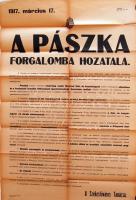1917 Hirdetmény a pászka árusítás szabályairól JUDAIKA 65x90cm