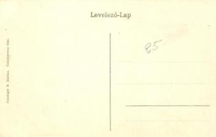 Komárom, Komárnó; Ferencz József rakpart, Grand Kávéház, üzletek. Freisinger M. kiadása / quay, shop...