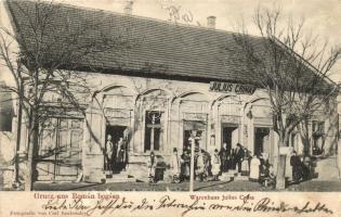1907 Boksánbánya, Románbogsán, Bocsa; Julius Crina üzlete. Fényképezte Carl Szabonáry / Warenhaus / shop