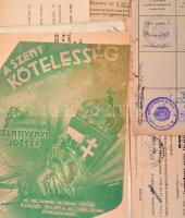 Vegyes katonai papírrégiség tétel: számla, levelek, igazolások, stb., érdekes, átnézésre érdemes any...