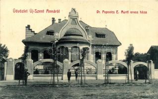 1911 Újszentanna, Santana, Sfanta Ana, Neusanktanna; Dr. Popovics E. Aurél orvos háza. W.L. Bp. 2986. / doctors house (EK)