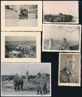 cca 1940-1945 17 db német katonafotó, részben a keleti frontról is, egy részük hátulján feliratozva,...