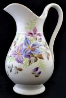 cca 1900 mosdótál kancsóval, szappan és borotva tartóval, kézzel festett, kopott, jelzés nélkül, m:2...