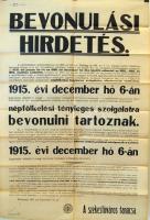 1915 Bevonulási hirdetmény 60x90cm