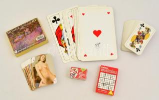 Kártya tétel: Piatnik tarokk kártya, óriás Piatnik, Monet Galéria, mini kártya, Piatnik Sudoku, összesen 8 csomag