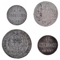 Német Államok / Hamburg 1726IHL 2Sch Ag "VI. Károly" + 1795OHK 1Sch Ag + 1846. Sechsling (...