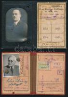 cca 1915-1950 6 db fényképes vasúti igazolvány