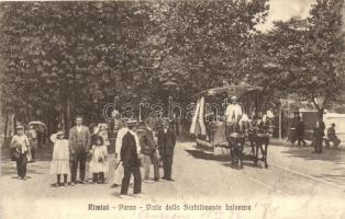 Rimini, Parco, Viale dello Stabilimento balneare / park with horse drawn tram (hole)