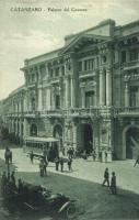 Catanzaro, Palazzo del Governo. Cart V. Asturi e Figli 3781. / Governors Palace, tram, automobiles (EK)