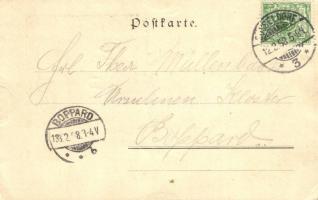 1898 Art Nouveau litho lady. Philipp & Kramer Wiener Künstler-Postkarte Serie IV/7. s: Koloman M...