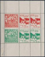 1906 Pécsi emlékkiállítás, Foxterrierek és tacskó kiállítás levélzáró 6-os kisív (bal alsó ívszél hibás)