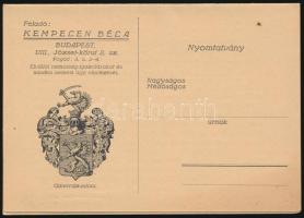1932 Bp.VIII., Kempelen Béla magyar nemes családok leszármazásának és címereinek készítője használatlan levelzőlap