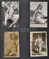 Hölgyeket ábrázoló finoman erotikus fotók és kártyanaptárak, összesen 149 db, albumba ragasztva, különböző képméretben