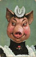 1908 Pig maid. T.S.N. Serie 789. s: Arthur Thiele (worn corners)