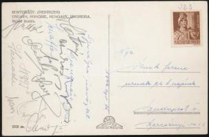 1944 az FTC játékosainak (Rudas, Schaffer, Lakat, stb.) Debrecenből küldött levelezőlapon