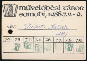 1988 Zorán, Farkas Bertalan és mások aláírásai a Somodi Művelődési Tábor lapján