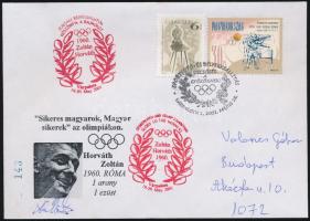 Horváth Zoltán (1937- ) olimpiai és világbajnok vívó aláírása borítékon