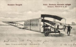 1910 Bousson Borgnis repülőgép. Kiadja Moskovits Anatómiai cipőgyár / Bousson Borgnis triplane aircraft (EK)