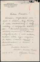 1936 Gombocz Endre (1882-1945) botanikus Pekár Mihályhoz (1871-1942) címzett levele