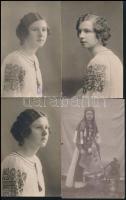 cca 1910-1930 Erdélyi népviseleteket ábrázoló fotók és fotólapok / Transylvanian folkwear