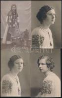 cca 1910-1930 Erdélyi népviseleteket ábrázoló fotók és fotólapok / Transylvanian folkwear