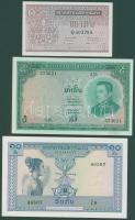 Laosz 1962-63. 1K, 5K, 10K, 20K, 50K (2x) klf aláírásokkal, 200K, 1000K teljes sor! T:I