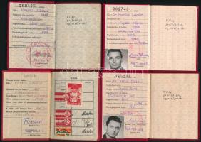 1945-1967 Hartai László (1925-1987) legfelsőbb bíró párttagkönyvei, 5 db