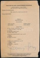 1982 Ferencsik János (1907-1984) karmester aláírása programlapon