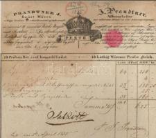 1850-1939. 206 db nagyrészt dekoratív díszes számla, céglevél, reklám, néhány okmánybélyeggel, közte júdaika, legnagyobb része kasírozva