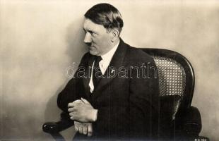 Adolf Hitler in armchair. D.T.V. Lpz. Foto J.E. Abbe, New York