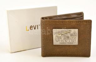 Levis márkájú használatlan bőr pénztárca, eredeti dobozában, újszerű állapotban