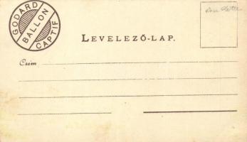 1896 Budapest. 'Üdvözlet a fellegekből' Eugéne Godard hőlégballonja (Ballon Captif Godard)...