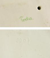 Herendi térdelő akt, kézzel festett, jelzett (Lux Elek), hibátlan, Tertia, m:37 cm