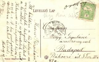 1908 Örkény, Községháza, katolikus templom, Palóczi Horváth István kastélya. Steiner Zsigmond kiadás...