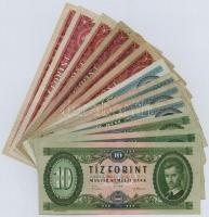 14db-os vegyes forint pengő bankjegy tétel, közte 1949. 100Ft T:III