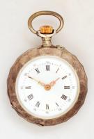 Ezüst(Ag) női zsebóra, jelzett, működik, d: 3,5 cm, bruttó: 28,3 g