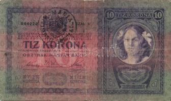 1904. 10K +1912. 100K román ellenbélyegzővel T:III,III+ +1912 100K piros "Magyarország" körbélyegzővel T:III