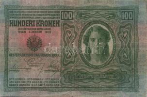 1904. 10K +1912. 100K román ellenbélyegzővel T:III,III+ +1912 100K piros "Magyarország" kö...