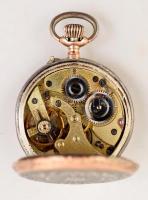 Ezüst(Ag) dupla fedeles női zsebóra, jelzett, működik, d:  3 cm, bruttó: 26,5 g