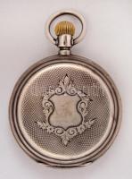 Ezüst(Ag) Diogenes férfi zsebóra, jelzett, működik, d: 4,5 cm, bruttó: 89,7 g