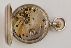 Ezüst(Ag) Diogenes férfi zsebóra, jelzett, működik, d: 4,5 cm, bruttó: 89,7 g