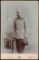 cca 1900 Ferenc József császár katonai egyenruhás, egészalakos fényképe / Franz Joseph Emperor in military uniform. 11x17 cm